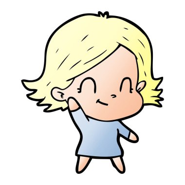 vektör çizim karikatür dostça kız