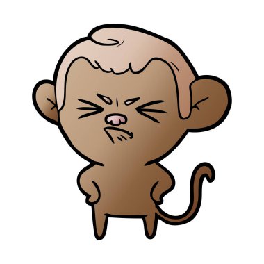 vektör çizim karikatür rahatsız maymun