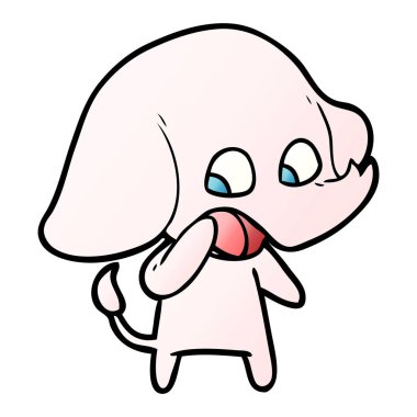 vektör çizim sevimli çizgi fil