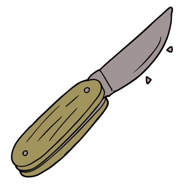 vektör çizim karikatür bıçak katlama