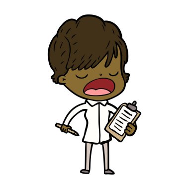 vektör çizim karikatür kadın söz