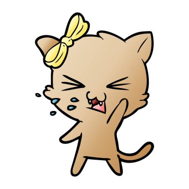 Çizgi film kedisinin vektör çizimi