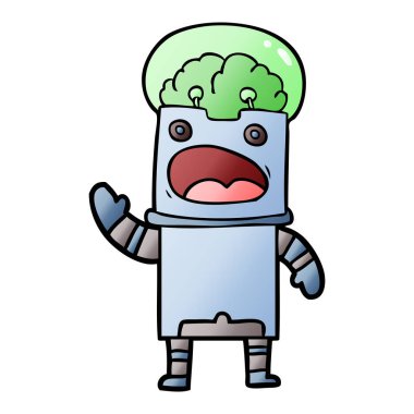 Çizgi film robotunun vektör çizimi