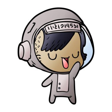 vektör çizim karikatür astronot kadın