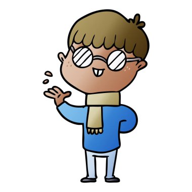 çizgi film çocuk gözlük takıyor