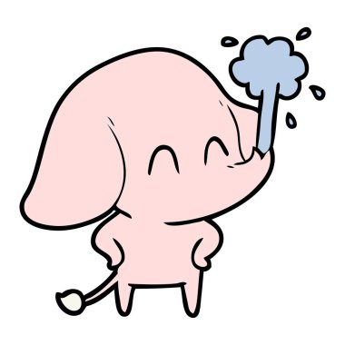 vektör çizim sevimli çizgi fil