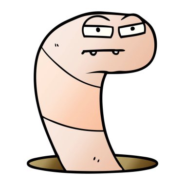 Çizgi film solucanının vektör çizimi