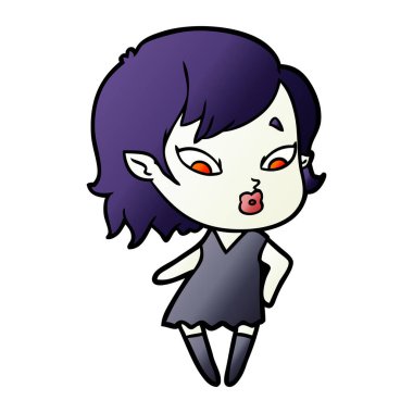 sevimli çizgi vampir kız