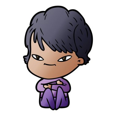 vektör çizim karikatür mutlu kadın