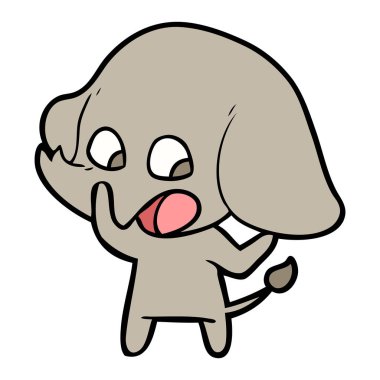 vektör çizim sevimli çizgi fil