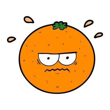 çizgi film kızgın turuncu vektör çizim