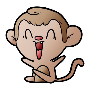 vektör çizim karikatür komik maymun