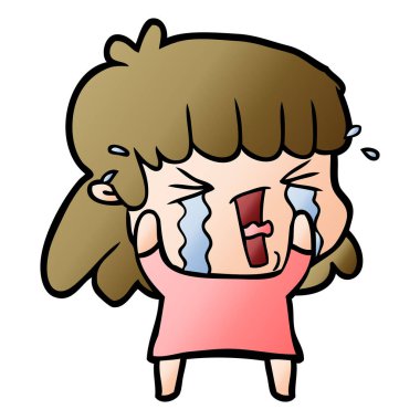 çizgi film kadın gözyaşları içinde