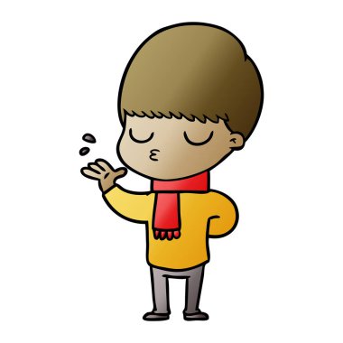 vektör çizim karikatür sakin çocuk