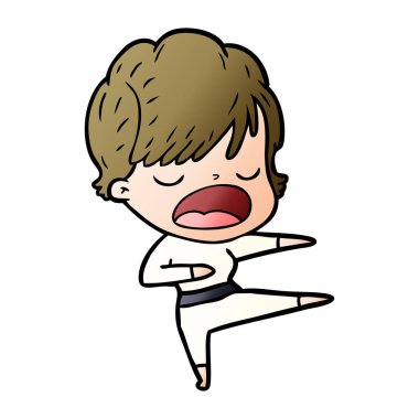 vektör çizim karikatür kadın söz