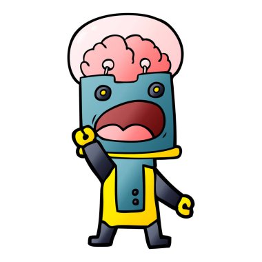 Çizgi film robotunun vektör çizimi