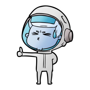 vektör çizim karikatür astronot vurguladı