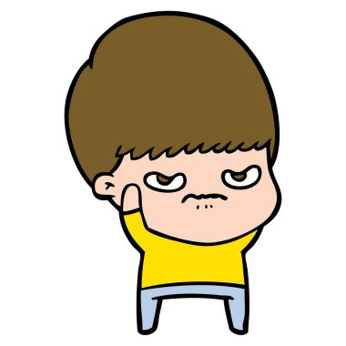 rahatsız çizgi film çocuk vektör çizim