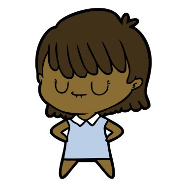 Çizgi filmdeki kadının vektör çizimi