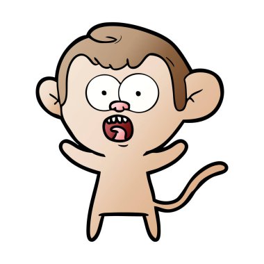 vektör çizim karikatür şok maymun