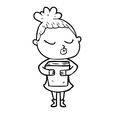 vektör çizim karikatür sakin kadın