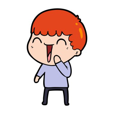 vektör çizim karikatür mutlu adam