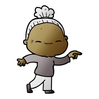 çizgi film huzurlu yaşlı kadın