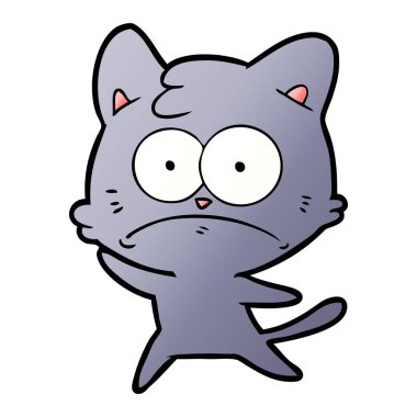 vektör çizim karikatür gergin kedi