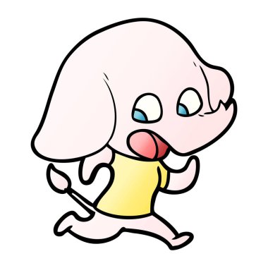 vektör çizim sevimli çizgi fil