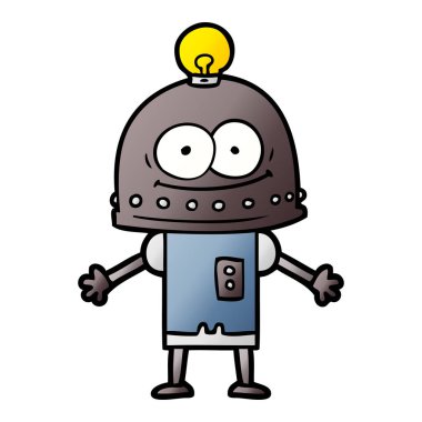 ampul ile mutlu karton robot