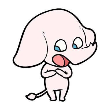 vektör çizim sevimli çizgi fil