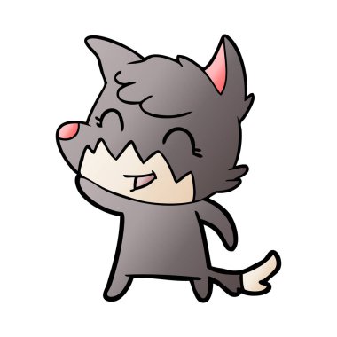mutlu karikatür fox vektör çizim