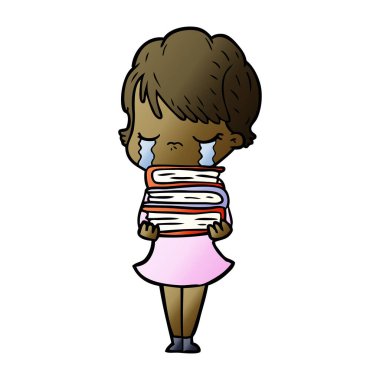 vektör çizim karikatür kadının ağladığını