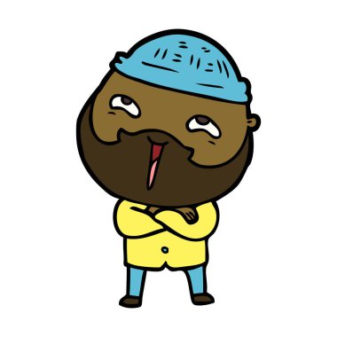 Çizgi film mutlu sakallı adam