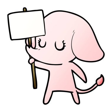 vektör çizim sevimli çizgi fil