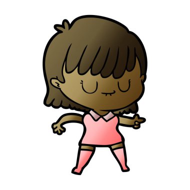 Çizgi filmdeki kadının vektör çizimi