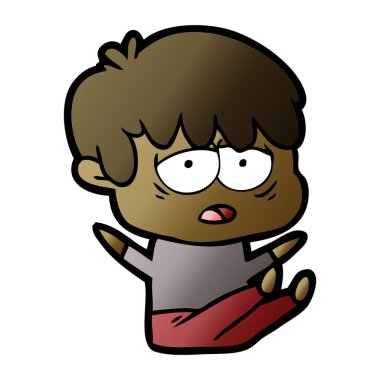 vektör çizim karikatür evlat yorgun