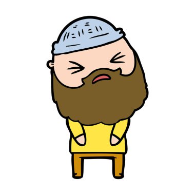 Sakallı çizgi film adamı.