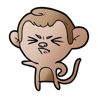 vektör çizim karikatür rahatsız maymun