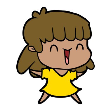 Çizgi filmdeki kadının vektör çizimi