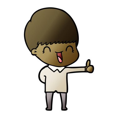 mutlu çizgi film çocuk vektör çizim