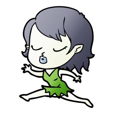 sevimli çizgi vampir kız