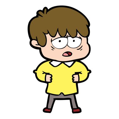 vektör çizim karikatür evlat yorgun