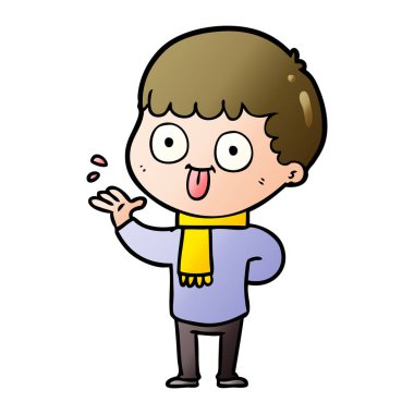 vektör çizim karikatür adam bakıyor