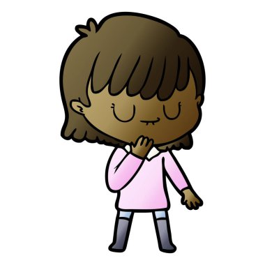 Çizgi filmdeki kadının vektör çizimi