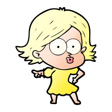 surat asmayı çizgi film kız vektör çizim