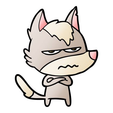 vektör çizim karikatür rahatsız kurt