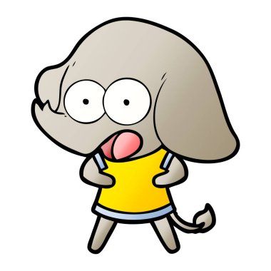 vektör çizim sevimli çizgi fil