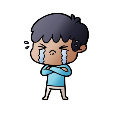 vektör çizim karikatür çocuk ağlıyor