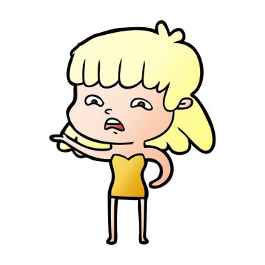 vektör çizim karikatür endişeli kadın